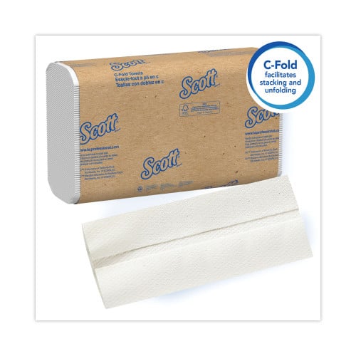 Scott® Essential C-Fold Paper Towels, 1-Ply, White, 2400 Towels (01510)