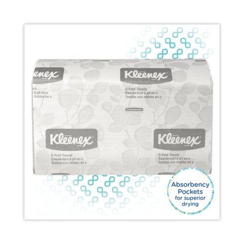 Kleenex® C-Fold Paper Towels, 1-Ply, White, 150 Pack, 16 Packs (01500)