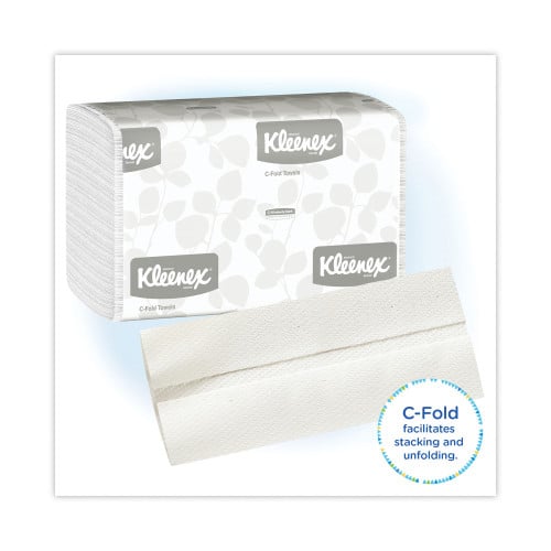 Kleenex® C-Fold Paper Towels, 1-Ply, White, 150 Pack, 16 Packs (01500)