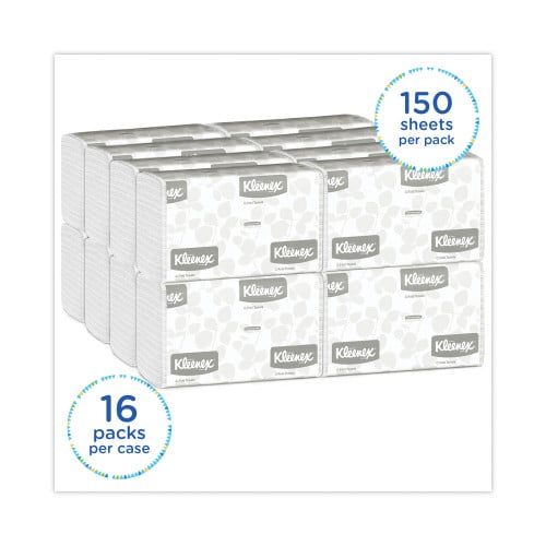Kleenex® C-Fold Paper Towels, 1-Ply, White, 150 Pack, 16 Packs (01500)