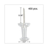 Universal Clear Push Pins, Plastic, Clear, 0.38", 400/Pack (UNV31306)