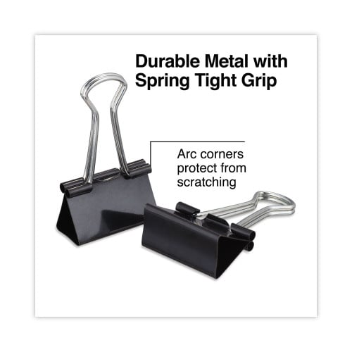 Universal Binder Clips, Medium, Black/Silver, 12/Box (UNV10210)
