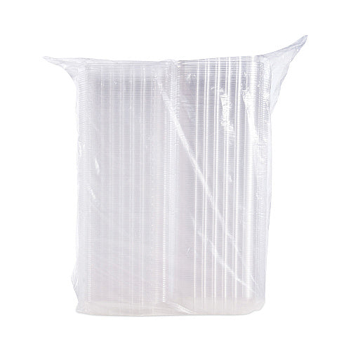 Dart ClearSeal Hinged-Lid Plastic Containers, 8.3 x 8.3 x 3, Clear, Plastic, 250/Carton