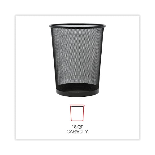 Universal Mesh Wastebasket, 18 qt, Steel Mesh, Black (UNV20008)