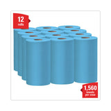 WypAll General Clean X60 Cloths, Small Roll, 9.8 x 13.4, Blue, 130/Roll, 12 Rolls/Carton (35411)
