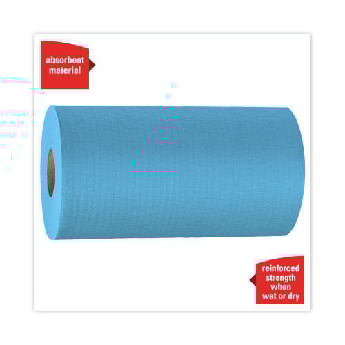 WypAll General Clean X60 Cloths, Small Roll, 9.8 x 13.4, Blue, 130/Roll, 12 Rolls/Carton (35411)