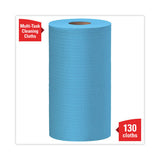 WypAll General Clean X60 Cloths, Small Roll, 13.5 x 19.6, Blue, 130/Roll, 6 Rolls/Carton (35431)