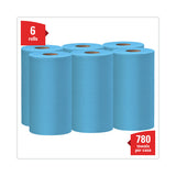 WypAll General Clean X60 Cloths, Small Roll, 13.5 x 19.6, Blue, 130/Roll, 6 Rolls/Carton (35431)