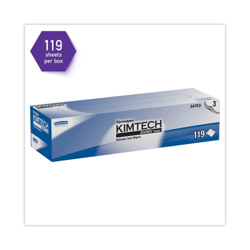 Kimtech Kimwipes Delicate Task Wipers, 3-Ply, 11.8 x 11.8, Unscented, White, 100/Box, 15 Boxes/Carton (34743)