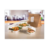 Dart Insulated Foam Hinged Lid Containers, 3-Compartment. 7.9 x 8.4 x 3.3, White, 200/Carton (85HT3)