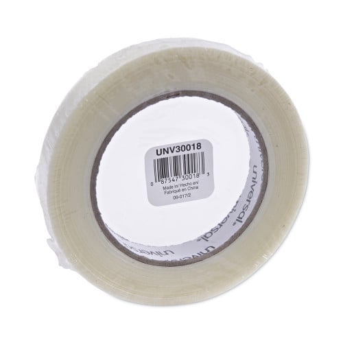 Universal 120# Utility Grade Filament Tape, 3" Core, 18 mm x 54.8 m, Clear (UNV30018)