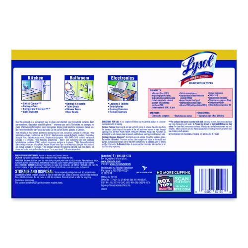 Lysol® Disinfecting Wipes, Lemon Lime, 35 Wipes, 12 Canisters (82159CT)