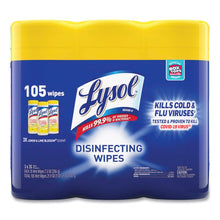 Lysol® Disinfecting Wipes, Lemon Lime, 105 Wipes, 3 Canisters (82159PK)