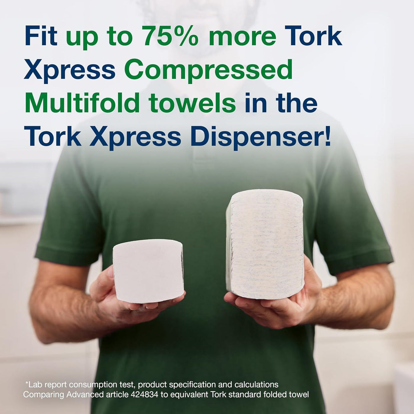Tork Xpress Compressed Multifold Hand Towel White H2, Premium, Soft and Absorbent, 12 x 200 Sheets, 420590