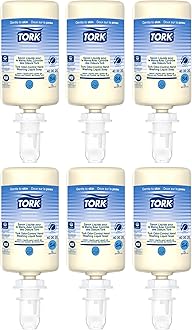 Tork Odor-Control Hand Soap Liquid S4 Gentle, Perfume-Free, Compatible with S4 Dispensers 6 x 1L Bottles (400020)