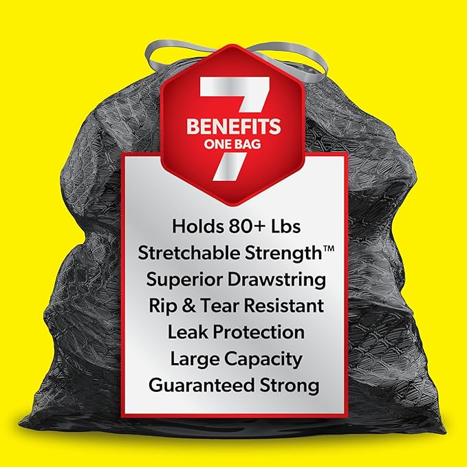 Glad ForceFlex Heavy Duty Large Trash Bags, Hold 80+ lb, 30 Gal, 25 Ct (Package May Vary)