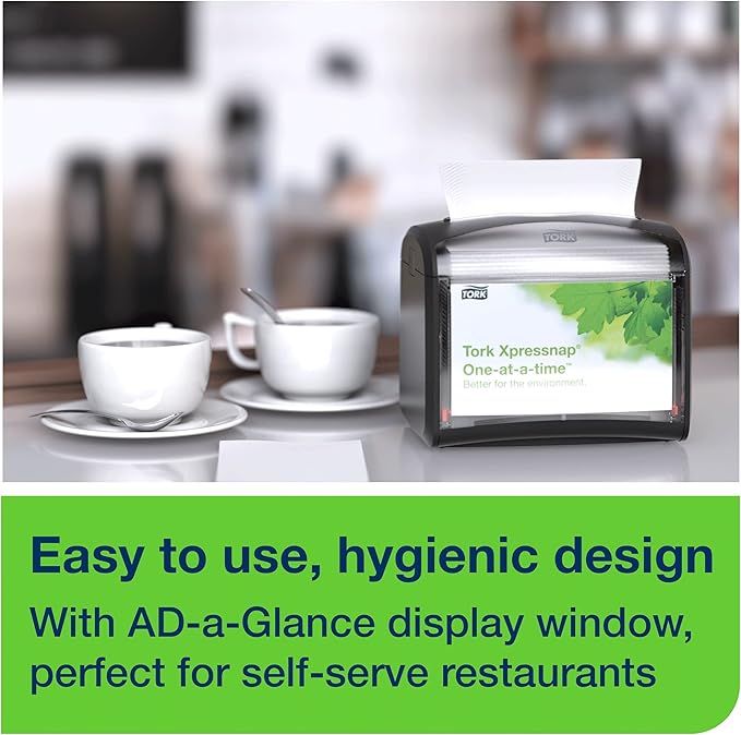 Tork Xpressnap® White Dispenser Napkin N4, One-at-a-Time Dispensing,1-ply, 1/4 Fold, 13" x 8.5 ", 12 x 500 Napkins, 109080