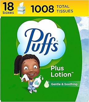 Puffs Plus Lotion Facial Tissue, 18 Cubes, 56 Tissues Per Box