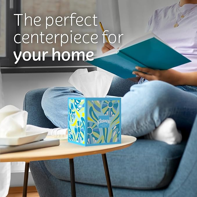 Kleenex Anti-Viral Facial Tissues, 6 Cube Boxes, 55 Tissues per Box, 3-Ply (330 Total), Packaging May Vary