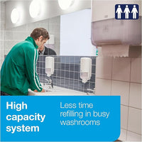 Tork Matic Hand Towel Roll, White With Gray Leaf, Advanced, H1, 100% Recycled Fiber, High Absorbency, Medium Capacity, 2-Ply, 6 Rolls x 525 ft - 290092A