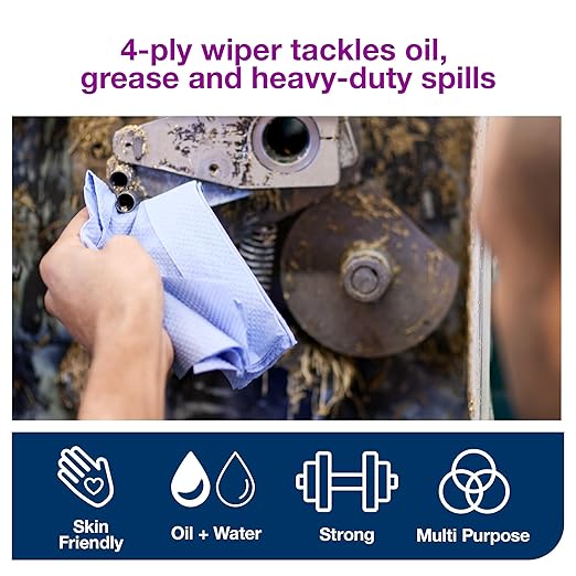 Tork Industrial Paper Wiper Blue, Handy Box W7 4-Ply, 1 x 180 Feet, 13247501