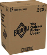 Bounty Quick-Size Paper Towels, White, 12 Family Triple Rolls = 40 Regular Rolls