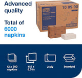 Tork Xpressnap White Dispenser Napkin N4, 2-ply, 1/2 Fold, One-at-a-Time Dispensing,12 x 500, 8.5" x 6.5", 100990