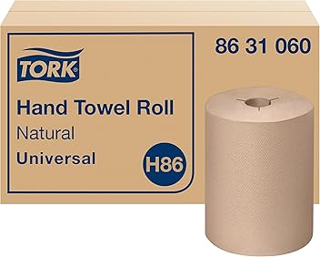 Tork Paper Towel Roll Natural H86, Universal, for Mini Dispensers, 6 Rolls x 550 ft, 8631060