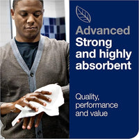 Tork Matic Hand Towel Roll, White With Gray Leaf, Advanced, H1, 100% Recycled Fiber, High Absorbency, Medium Capacity, 2-Ply, 6 Rolls x 525 ft - 290092A