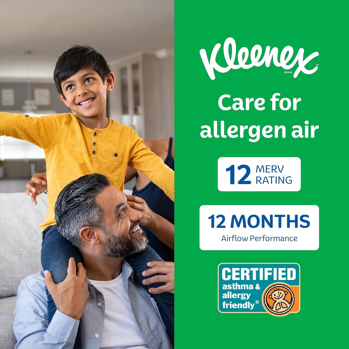 Kleenex Elite Allergen Air Filter 20x25x4 Inches - 12 MERV RATING (2-Pack)