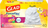 Glad Tall Kitchen Quick-Tie Trash Bags, OdorShield 13 Gallon White Trash Bag, Gain Moonlight Breeze with Febreze Freshness, 40 Count (Package May Vary)