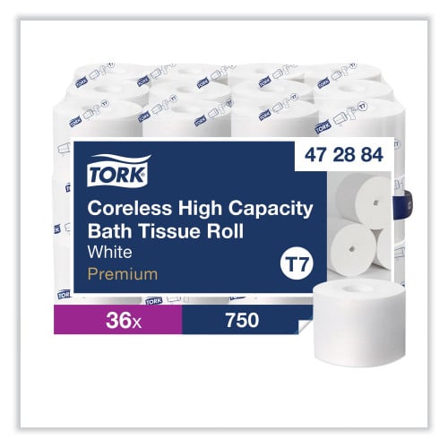 Tork® Coreless High Capacity Toilet Paper, 2-Ply, 750 Sheets, 36 Rolls (472884)