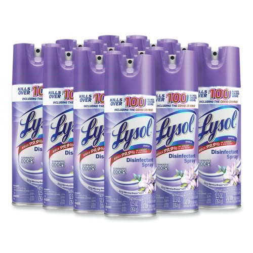 Lysol® Disinfectant Spray, Early Morning Breeze, 12 Cans (80833)