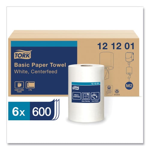Tork® Advanced Center-Pull Paper Towels, 2-Ply, White, 6 Rolls (121201)