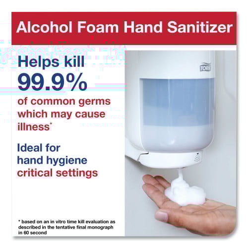 Tork Premium Alcohol Foam Hand Sanitizer, 1 L Bottle, Unscented, 6/Carton (400217)