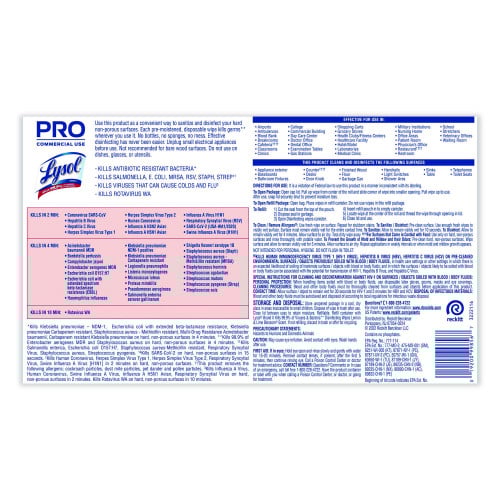 Lysol® Pro Disinfecting Wipes, 800 Wipe Bucket, 2 Buckets (99856CT)