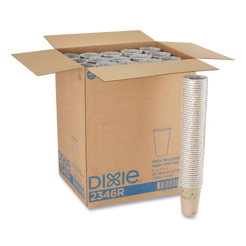 Dixie EcoSmart Recycled Hot/Cold Cups, 16 oz, Kraft Paper, 1,000/Carton (2346R)