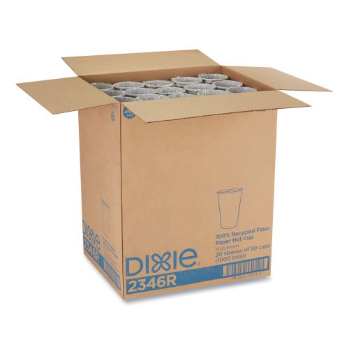 Dixie EcoSmart Recycled Hot/Cold Cups, 16 oz, Kraft Paper, 1,000/Carton (2346R)