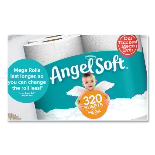 Angel Soft Mega Toilet Paper, 2-Ply, 320 Sheets, 48 Rolls (7940350)