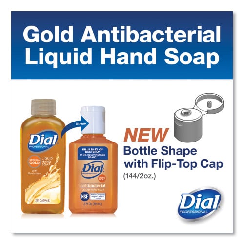 Dial Gold Antibacterial Liquid Hand Soap, Floral Scent, 2 oz, 144/Carton (32966)