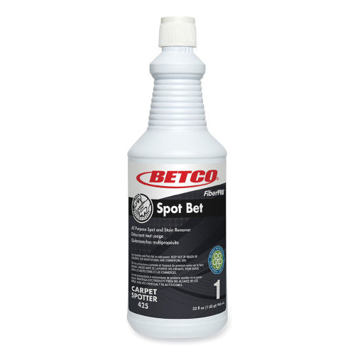 Betco FiberPro Spot Bet Stain Remover, Country Fresh Scent, 32 oz Bottle, 12/Carton (4251200)