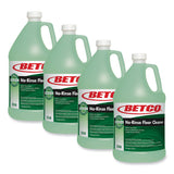 Betco BioActive Solutions No-Rinse Floor Cleaner, Rain Fresh Scent, 1 gal Bottle, 4/Carton (2580400)