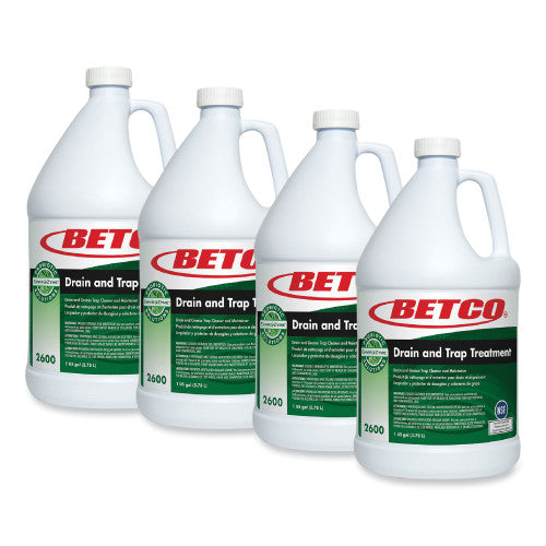Betco BioActive Solutions Drain and Trap Treatment, Ocean Scent, 1 gal Bottle, 4/Carton (26000400)