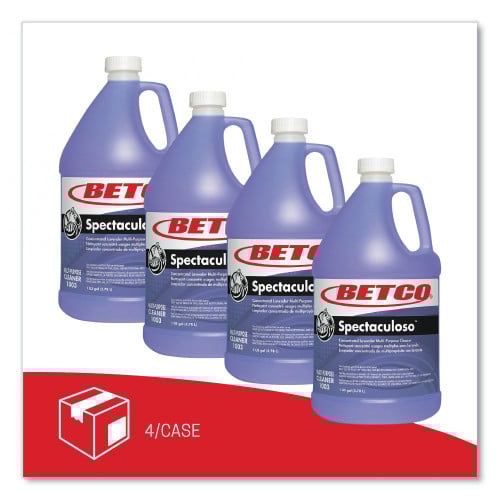 Betco Spectaculoso Multipurpose Cleaner, Lavender Scent, 1 gal Bottle, 4/Carton (10030400)