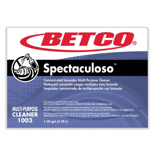 Betco Spectaculoso Multipurpose Cleaner, Lavender Scent, 1 gal Bottle, 4/Carton (10030400)