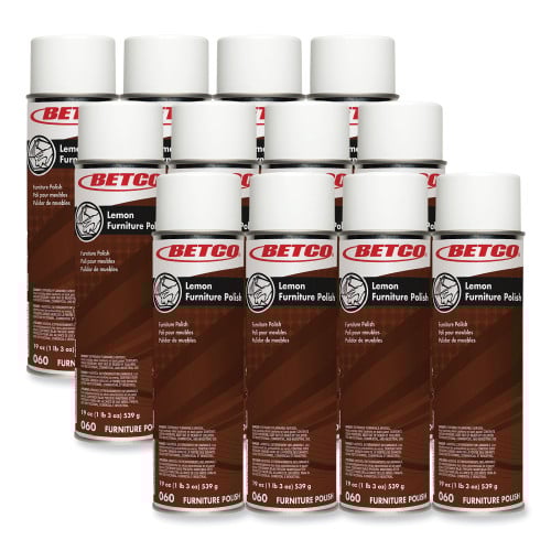 Betco Lemon Furniture Polish, Lemon Scent, 19 oz Aerosol Can, 12/Carton (602300)