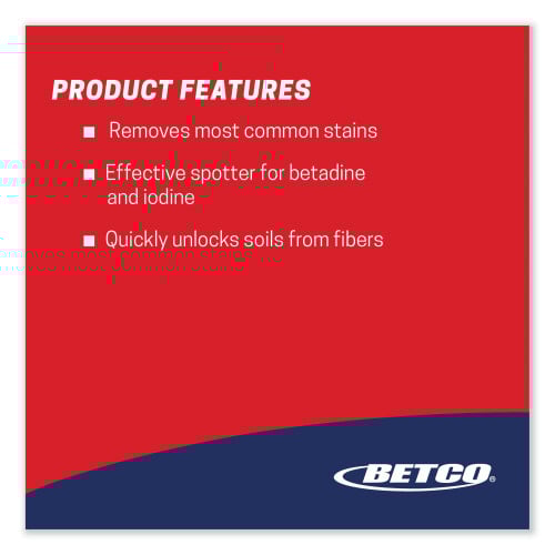Betco FiberPro Spot Bet Stain Remover, Country Fresh Scent, 32 oz Bottle, 12/Carton (4251200)