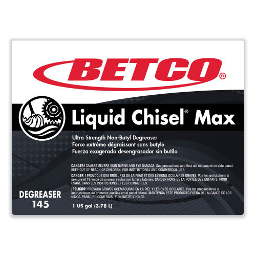 Betco Liquid Chisel Max Non-Butyl Degreaser, Characteristic Scent, 1 gal Bottle, 4/Carton (1450400)