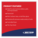 Betco pH7 Floor Cleaner, Lemon Scent, 1 gal Bottle, 4/Carton (1380400)