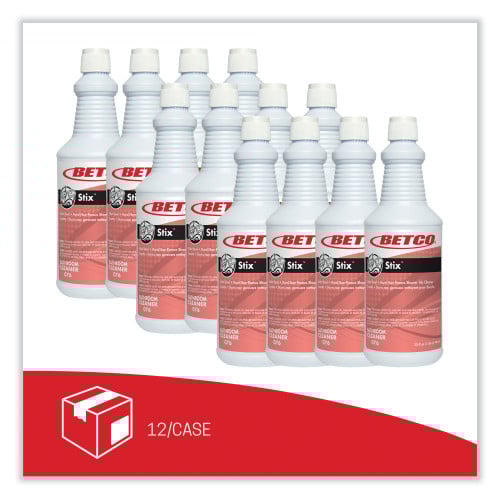 Betco Stix Toilet Bowl Cleaner, Cherry Almond Scent, 32 oz Bottle, 12/Carton (761200)